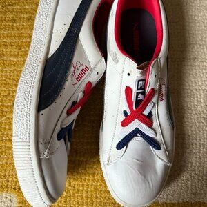 Puma Clyde Firecracker Red, White & Blue Sneaker Womens Size 10/ Mens Size 8